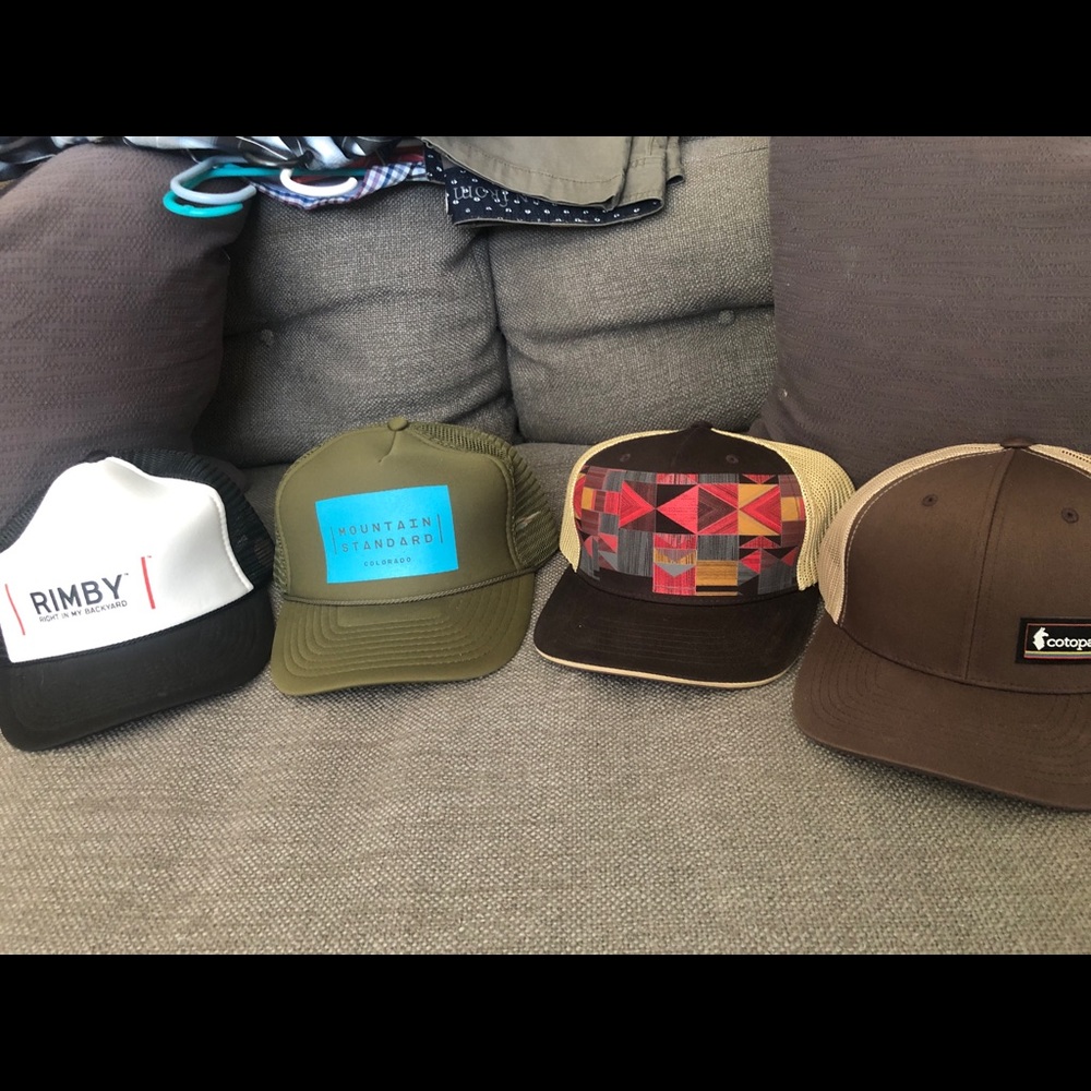 Four Trucker Hats, Cotopaxi, Mntn Standard